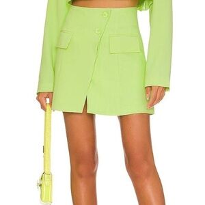 NWT WeWoreWhat Neon Green Suiting Skirt